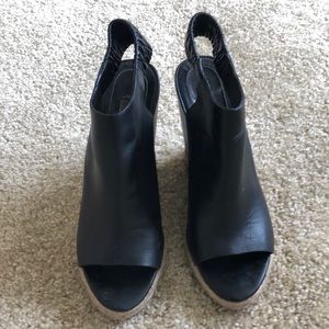 Balenciaga leather wedge espadrilles